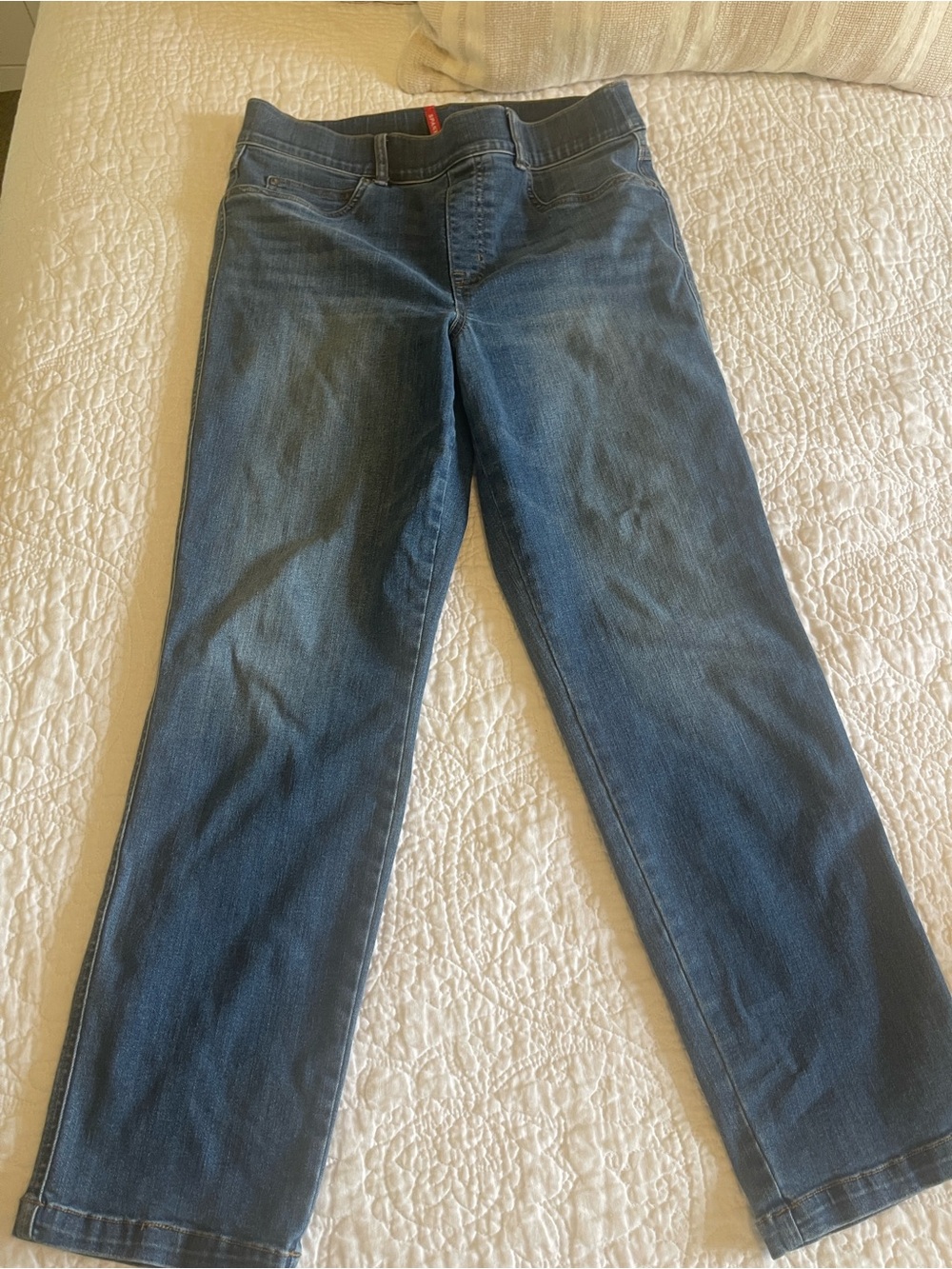 Spanx Women’s Straight-Leg Jeans in Dark Blue